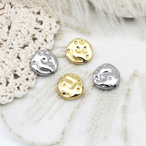 18K Real Gold Plated Copper Irregular Round Triangle Spacer Beads DIY Jewelry Making Findings For Necklace Bracelet