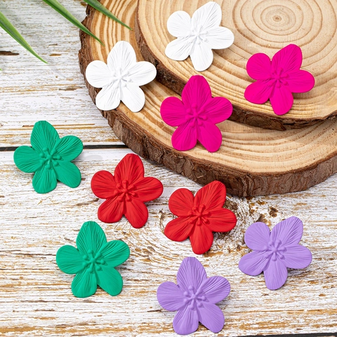 Pendientes de Botón de Flor de Cinco Pétalos Mate Elegantes Joyas de Aleación Floral 3D para Mujer Accesorio de Fiesta