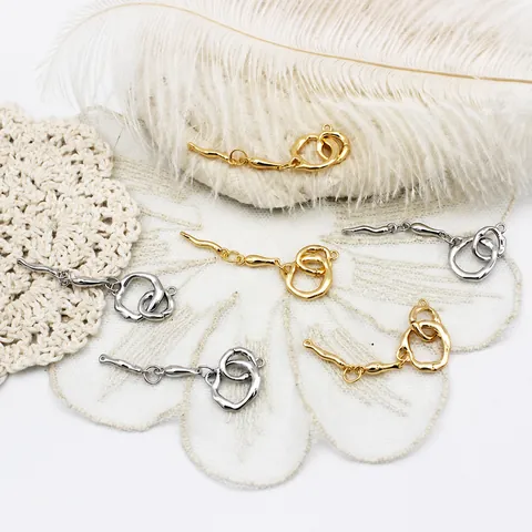 Baroque Irregular Toggle Clasps For DIY Jewelry Making Copper 18K Gold Plated OT Buckle Necklace Bracelet Connectors Artisan Findings