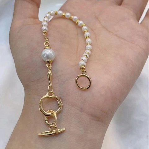 Fermoirs Cabillots Baroques Irréguliers pour Création de Bijoux DIY Cuivre Plaqué Or 18K Boucle OT Connecteurs de Collier Bracelet