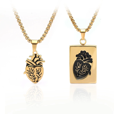 Collana Con Pendente A Cuore Anatomico In Lega Stile Hip Hop Vintage Gioielli Per Coppie Regalo San Valentino Unisex