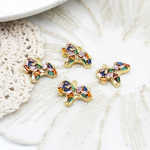 DIY Brass Rocking Horse Pendants With Cubic Zirconia 18K Gold Plated Horse Charms For Necklace Bracelet Jewelry Making