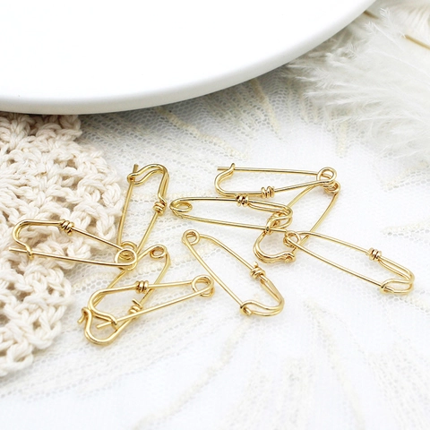 18K Real Gold Plated Copper Safety Pin Pendant DIY Jewelry Making Korean Versatile Spiral Wrap Metal Charm For Women Fashion Accessory