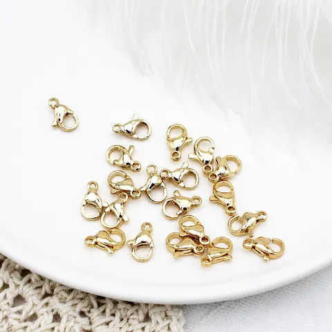 18K Real Gold Plated Copper Lobster Clasp DIY Jewelry Making Connector For Necklace Bracelet Handcrafted Findings