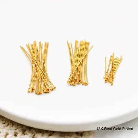 Perni a T in Rame Placcato Oro 18K Perni a Testa Piatta per la Creazione di Gioielli Fai-da-Te Perline di Collegamento per Orecchini Bracciali