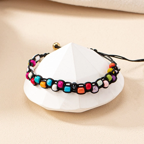 Handmade Bohemian Colorful Beaded Braided Bracelet For Men Women Vintage Adjustable Rope Chain Friendship Jewelry Bracelet