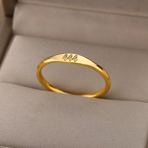 Angel Number Rings Stainless Steel Gold Plated Minimalist Lucky Jewelry For Women Men Ins Style