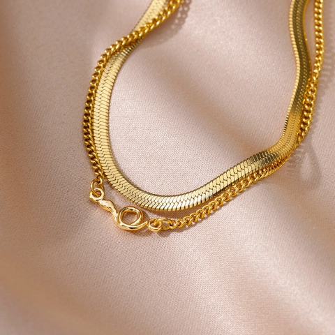European American Stainless Steel Gold Plated Anklet For Women Figaro Snake Cuban Link Paperclip Adjustable Foot Chain Jewelry Gift