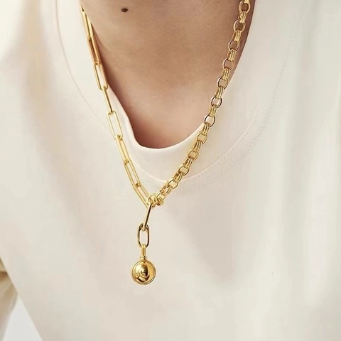 18K Gold Plated Copper Round Ball Pendants Polished Mirror Finish Sphere Charms For DIY Necklace Bracelet Jewelry Making