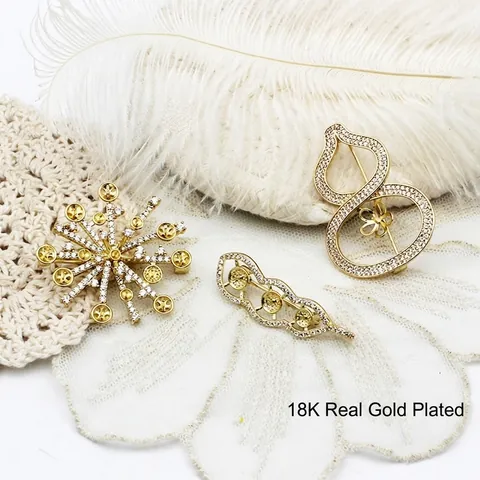Accessorio Pendente Spilla in Rame e Strass Con Micro Intarsi Calebasse Arachide Fuochi d'Artificio per Donna Creazione Gioielli DIY