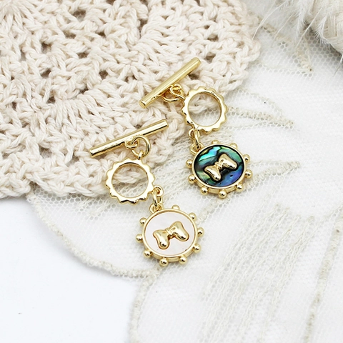 18K Gold Plated Copper Pendant Natural Mother Of Artificial Pearl Abalone Shell Rabbit Carrot Bow Design For DIY Jewelry Making
