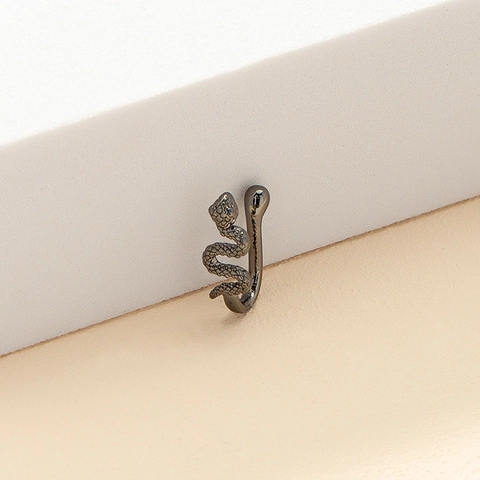 Clip per il Naso a Forma di Serpente a U Senza Piercing in Lega con Strass Finto Anello al Naso Gioielli Punk Hip Hop Unisex