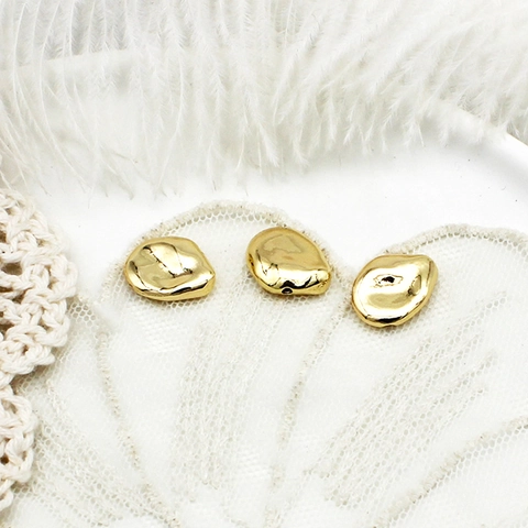18K Gold Plated Irregular Baroque Copper Beads For DIY Jewelry Making Necklace Bracelet Accessory Metal Loose Stone Shape Beads