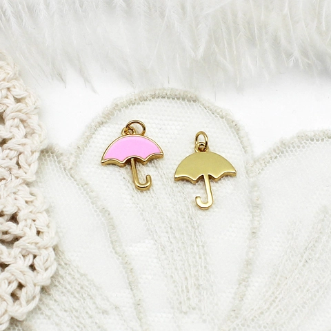 18K Gold Plated Copper Enamel Charms Cartoon Crown Umbrella Ice Cream Question Mark Pendants Rhinestone DIY Jewelry Accessories