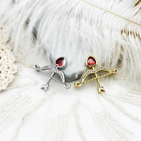 18K Gold Plated Copper Pendants Micro Set Zirconia Letter Love Lock Moon Heart Arrow DIY Jewelry Accessories For Necklace