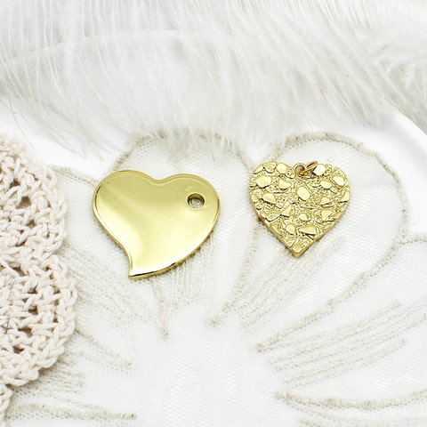 Pendentifs Cœur en Laiton Plaqué Or Véritable 18K DIY Apprêts de Bijoux Pour Collier Bracelet Émail Zircone Pendentif Uniquement