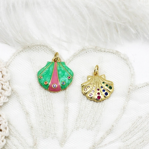 18K Echt Goud Verguld Koper Zeester Schelp Hanger Alleen (zonder Ketting) Voor DIY Sieraden Maken Kettingen Oorbellen