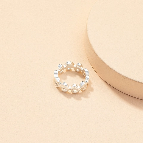 Fashion Alloy Hollow Out Dollar Sign Infinity Symbol Ring For Women Men Silver Gold Plated Minimalist Jewelry Finger Ring