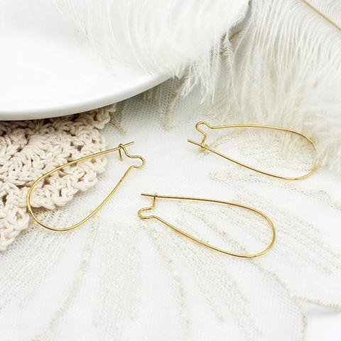 Ganchos para Pendientes de Cobre Chapados en Oro 18K Simples en Forma de U Ganchos de Oreja de Riñón para Fabricación de Joyas DIY