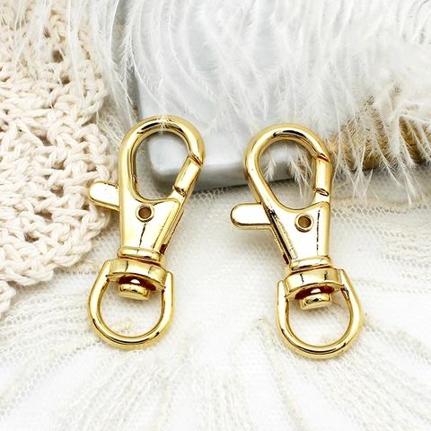 18K Gold Plated Alloy Lobster Clasp Keychain Hook Rotating Swivel Connector DIY Jewelry Making Findings Bag Accessories