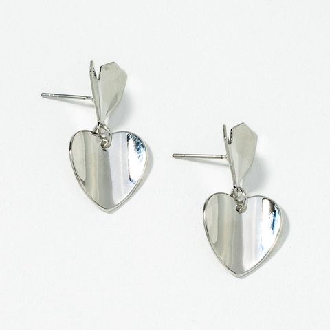 Damen Minimalistische Legierung Herz Ohrhänger Geometrische Herzförmige Dangle Ohrringe Mode Schmuck Für Den Alltag Gold Silber