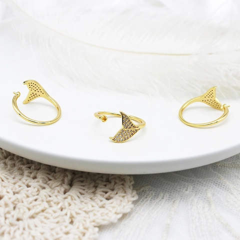Kupfer 18K Vergoldet Mikro-Eingelegt Blatt Design Verstellbarer Ring Mit Perlenhalter Halbzeug DIY Schmuckzubehör
