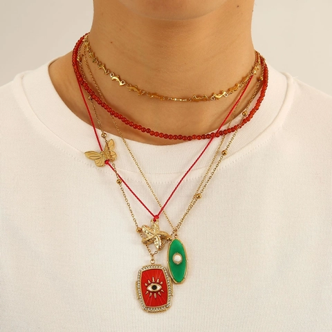 Handgefertigte Edelstahl Anhänger Halskette Für Damen Mode Seestern Böser Blick Schmetterling Design Täglich Schmuck Halsketten
