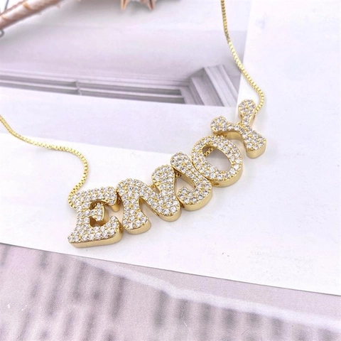 Exquisite Copper Zirconia Initial Alphabet Pendant For Women Gold Silver Electroplated Inlaid Letter Charm DIY Jewelry Accessory For Necklace Bracelet
