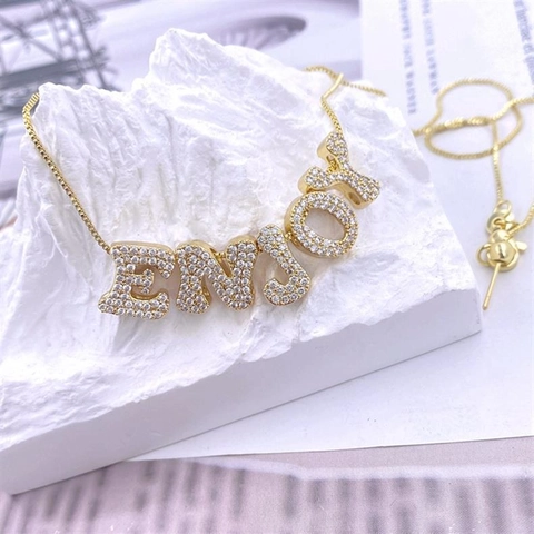 Exquisite Copper Zirconia Initial Alphabet Pendant For Women Gold Silver Electroplated Inlaid Letter Charm DIY Jewelry Accessory For Necklace Bracelet