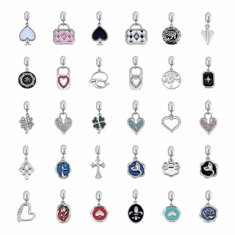 Ciondolo in Acciaio Inox Smaltato Cuore Occhio Di Horus Sirena Charm Strass Accessori per Gioielli DIY per Bracciale Collana