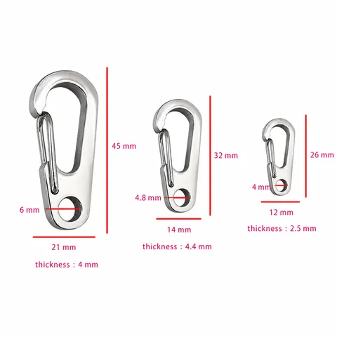 Stainless Steel Spring Hook Buckle Mirror Polished Keyring Hardware Accessory For Bag Dog Collar DIY Jewelry Making Connector