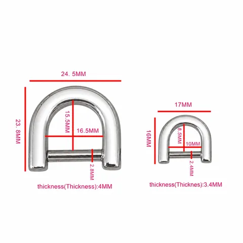 Edelstahl D-Ring Schnalle Hufeisenschnalle Mit Abnehmbarer Schraubstange Poliertes Metall Taschenzubehör Verbindungsklammer Hardware
