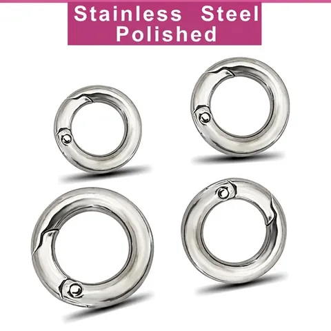 Polished Stainless Steel Spring O-Ring Buckle Silver Gold Metal Snap Hook For DIY Jewelry Keychain Bag Accessories
