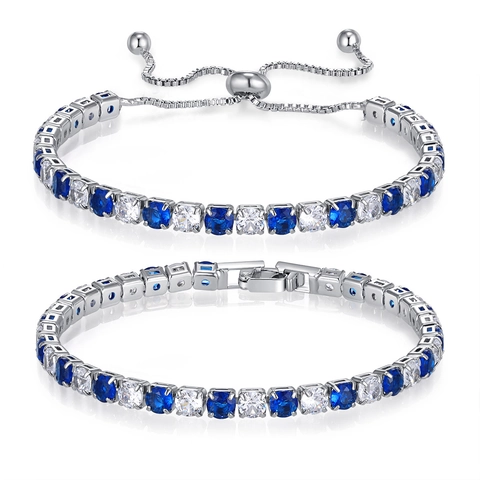 Luxe Zirkonia Tennis Armband Set Voor Vrouwen Legering Verstelbare Schuifsluiting Vouwsluiting Fonkelende Geometrische Sieraden