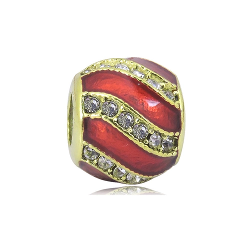 Stainless Steel Enamel Drip Oil Large Hole Beads Rhinestone Heart Butterfly Charm For DIY Jewelry Making Bracelet Components