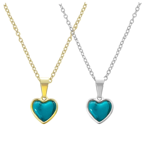 Fashion Lucky Heart Pendant Necklace For Women Stainless Steel 18K Gold Plated Enamel Inlaid Drip Oil Choker Jewelry Gift