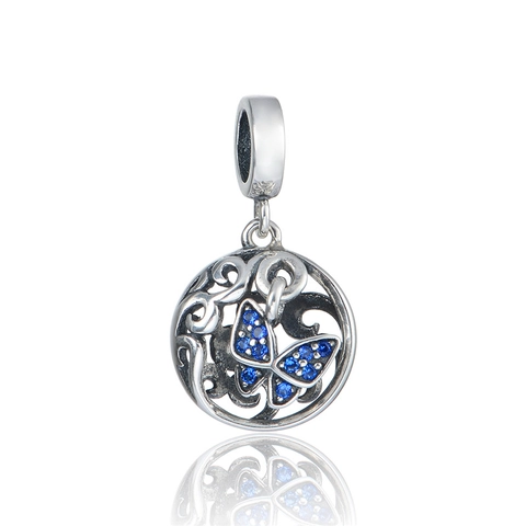 925 Ασημένια Χάντρα Charm για Γυναίκες DIY Κοσμήματα Ζιρκόνια Ένθετο Τεχνητό Μαργαριτάρι Πεταλούδα Φανέλα Καρδιά Μενταγιόν