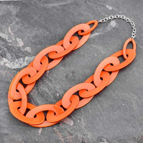 Grobe Acryl Gliederkette Für Damen Europäischer Amerikanischer Stil Statement Oval Kette Schlüsselbein Halskette Handgefertigt