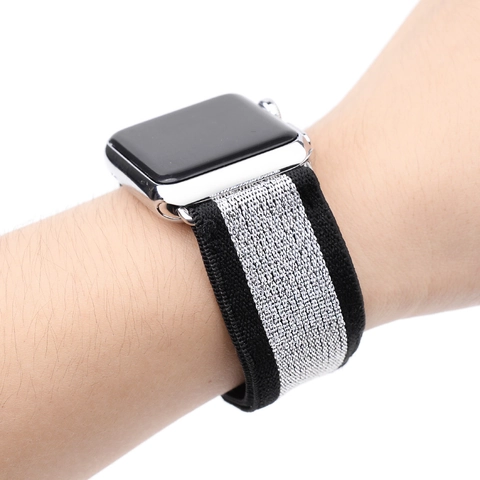 Cinturino in Nylon Intrecciato Elastico Compatibile Con Smart Watch Cinturino in Tessuto Elasticizzato Regolabile Per Uomo Donna