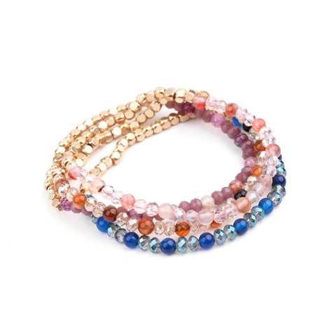 Bohemian Natural Stone Agate Crystal Beaded Bracelet For Women Elastic Multi Color Fashion Jewelry Jewelry Hand Chain