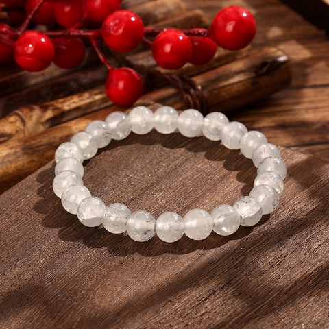 Elegantes Rundes Glasperlenarmband Für Damen Polierte Mehrfarbige Imitationskristall-Elastikarmband Mode Schmuck Geschenk