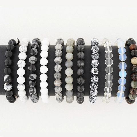 Natural Stone Round Beaded Bracelet For Men Women Elastic Stretch Healing Crystal Yoga Fashion Jewelry Hand Chain