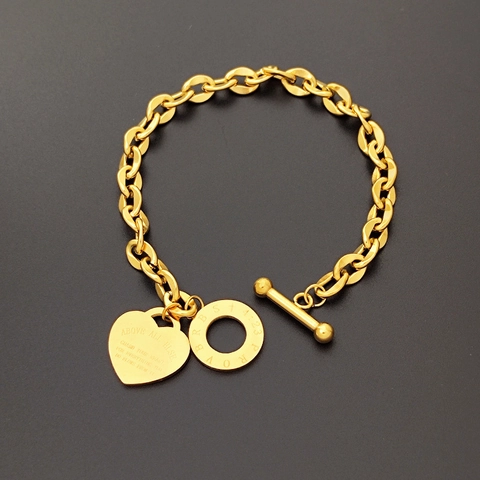 Mode Edelstahl Herzanhänger Armband Mit Graviertem Anfangsbuchstaben Bibelvers Knebelverschluss Schmuck Für Damen Täglich Geschenk