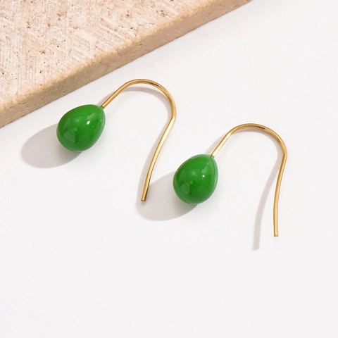 Minimalist Stainless Steel Balloon Drop Earrings For Women Colorful Egg Shaped Hook Earrings Fashion Daily Jewelry Gift