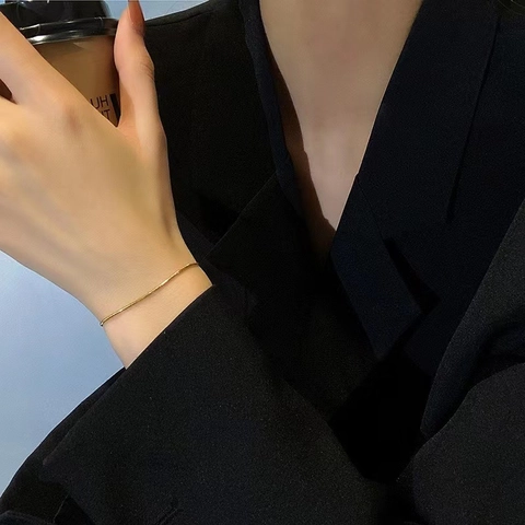 Snake Bone Chain Necklace 316L Stainless Steel Minimalist Thin Gold Plated Versatile Jewelry For Women