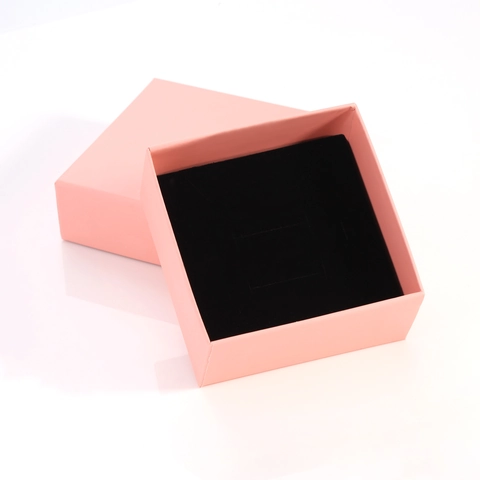 Caja De Regalo Para Joyas Cuadrada De Cartón Minimalista Para Anillos Pendientes Collares Estuche De Embalaje Mate De Color Sólido