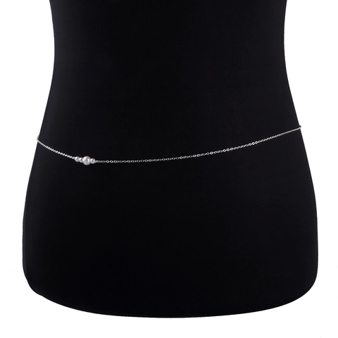 Sexy Catena in Vita con Perle Artificiali Semplice Catena per il Corpo in Lega di Metallo per Donna Bikini Cintura Gioielli Oro Argento Galvanico Accessori