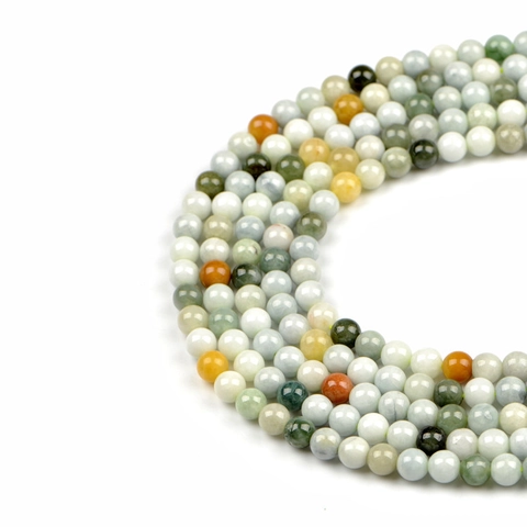 8mm Natural Multi-Color Jadeite Jade Round Loose Beads Strand For DIY Jewelry Making Handmade Necklace Bracelet Accessories