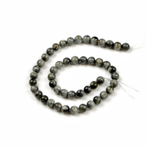 Natural Gray Eagle Eye Stone Round Loose Beads For Jewelry Making DIY Handmade Craft Necklaces Bracelets Jewelry Strand