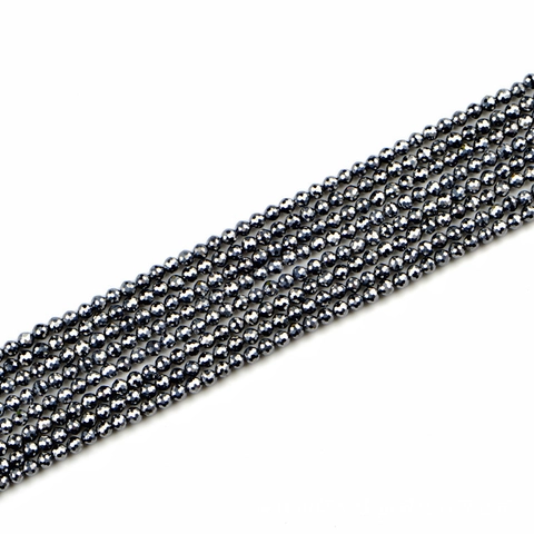 Natural Stone Faceted Round Terahertz Beads Loose Strand For DIY Jewelry Making Bracelet Necklace Crafting Supplies